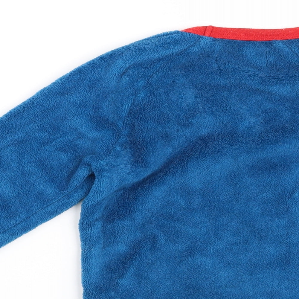 Preworn Boys Blue Solid   Pyjama Top Size 3-4 Years  - Monster