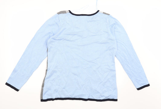 Anna Rose Womens Blue Striped  Pullover Jumper Size XL