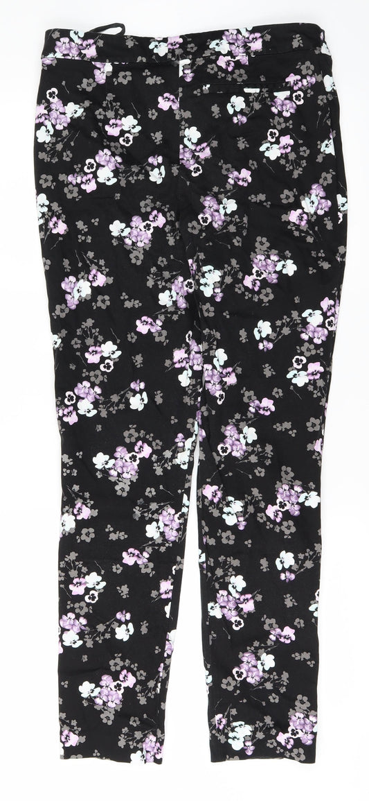 Redherring Womens Black Floral  Trousers  Size 10 L28 in