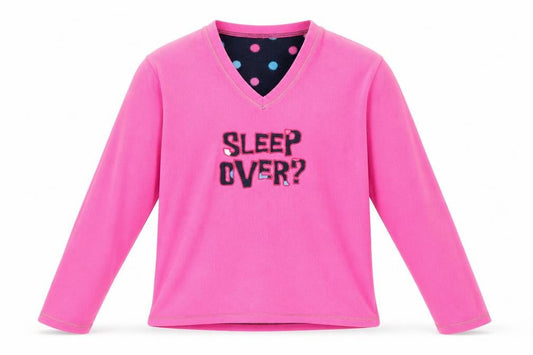 Front view of Love To Lounge girls’ pink solid top pyjama top, size 10-11, years