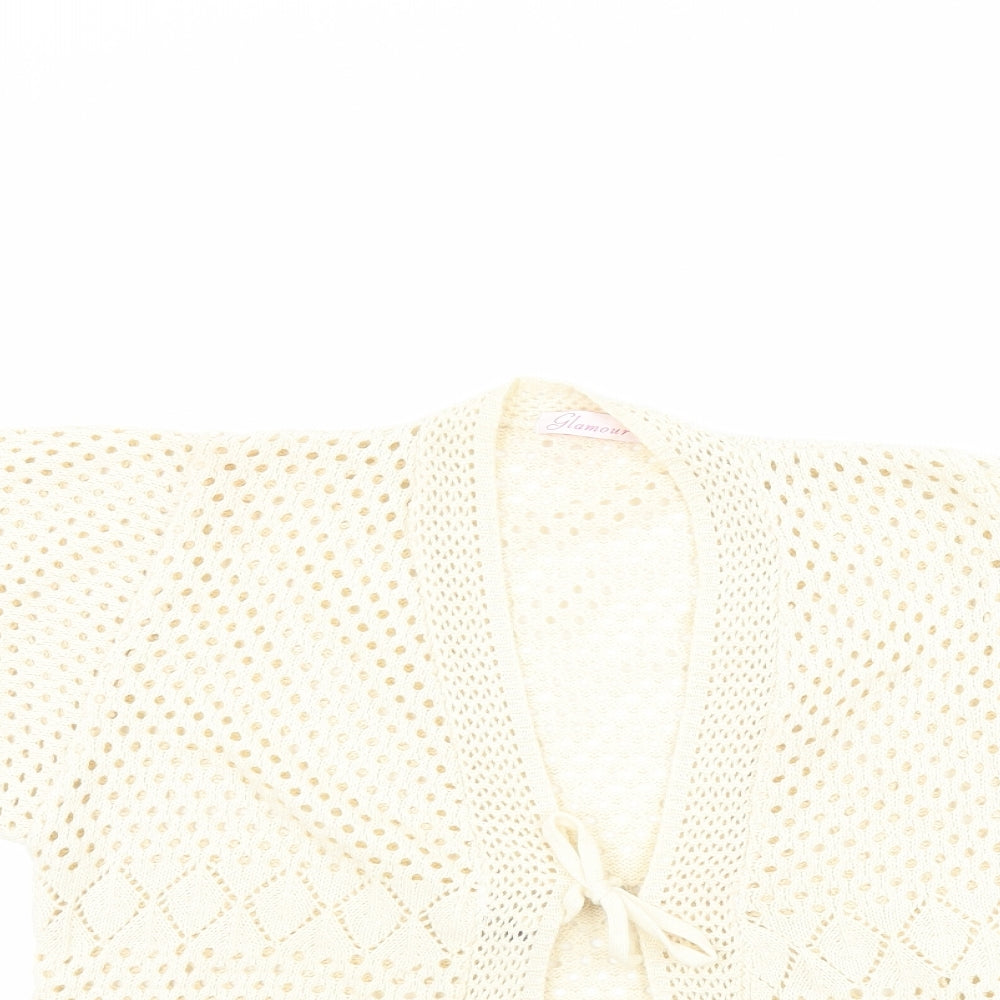 Glamour Womens Beige   Cardigan Jumper Size M