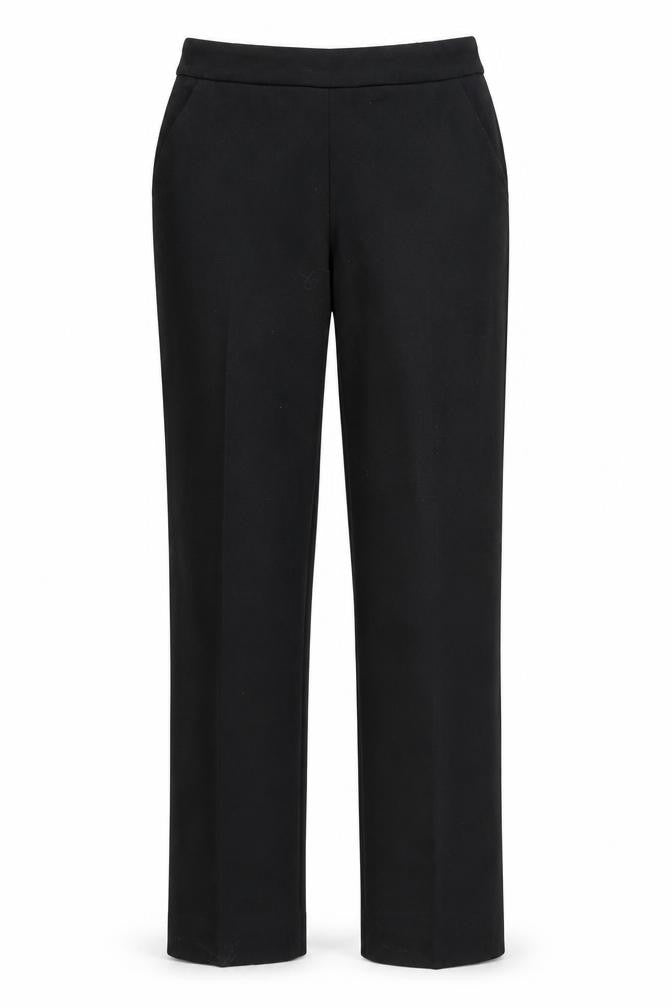 Front view of Marks & Spencer women’s black trousers, size UK 8, 29-inch leg