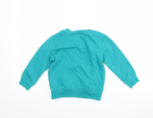 George Boys Blue   Pullover Sweatshirt Size 3-4 Years  - slogan