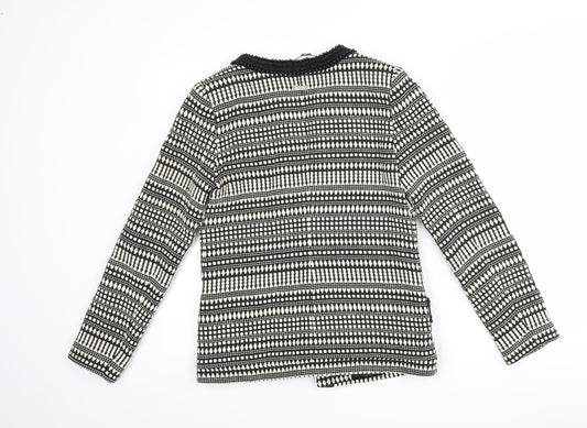 Fracomina Womens Black Geometric  Jacket  Size S