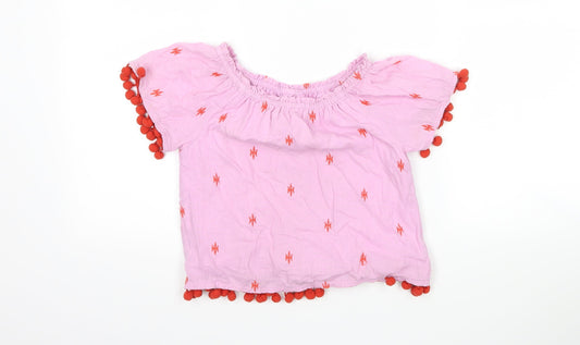 NEXT Girls Purple Polka Dot  Basic T-Shirt Size 4 Years