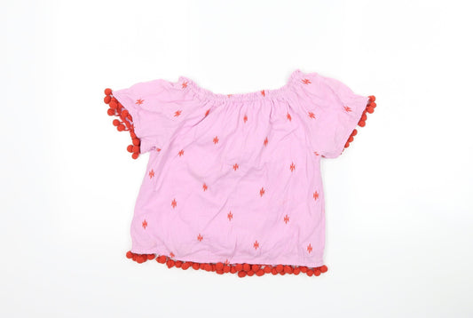 NEXT Girls Purple Polka Dot  Basic T-Shirt Size 4 Years