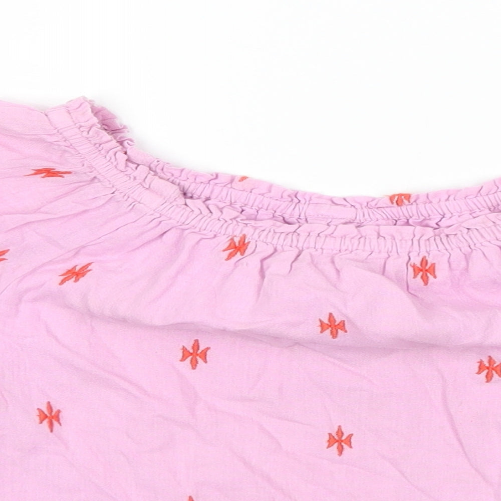 NEXT Girls Purple Polka Dot  Basic T-Shirt Size 4 Years
