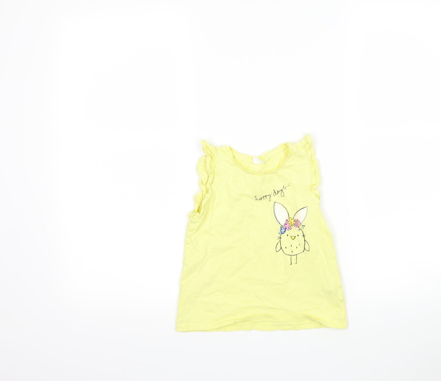 NEXT Girls Yellow   Basic Tank Size 4-5 Years  - chick
