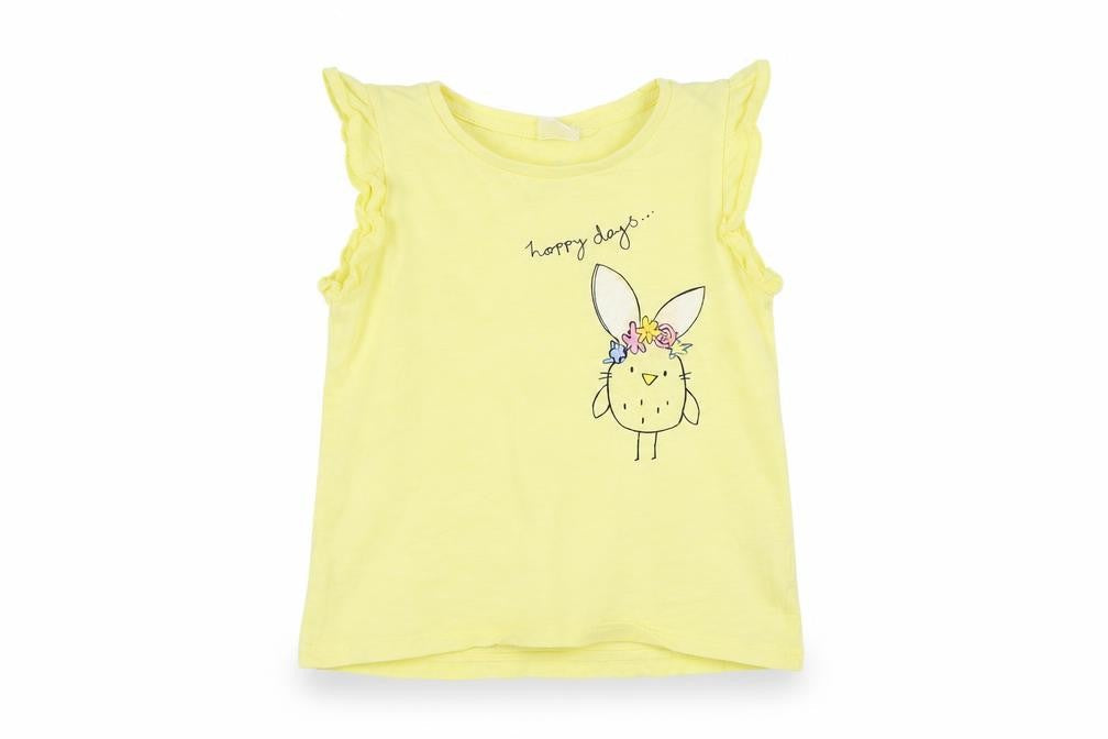 Front view of Next girls’ yellow basic tank, size 4-5, years - chick