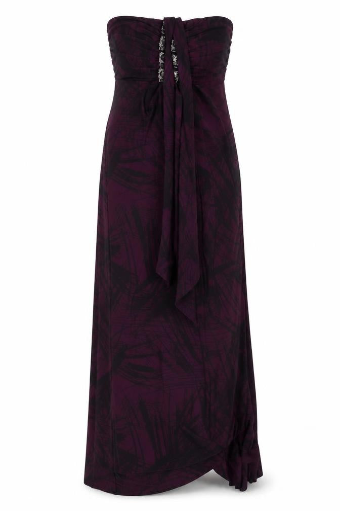 Front view of Miss Posh women’s purple maxi, size UK 10