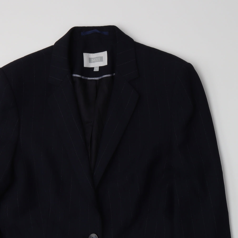 NEXT Womens Blue Pinstripe  Jacket Blazer Size 14