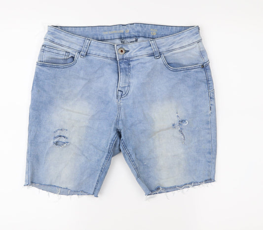 C&A Womens Blue  Denim Cut-Off Shorts Size 36 in - Distressed