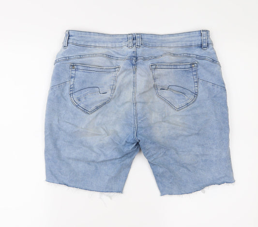 C&A Womens Blue  Denim Cut-Off Shorts Size 36 in - Distressed