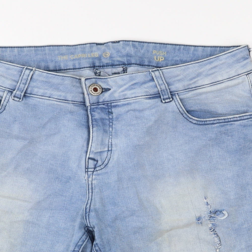 C&A Womens Blue  Denim Cut-Off Shorts Size 36 in - Distressed