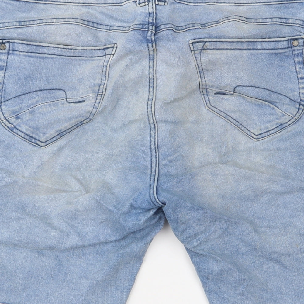 C&A Womens Blue  Denim Cut-Off Shorts Size 36 in - Distressed