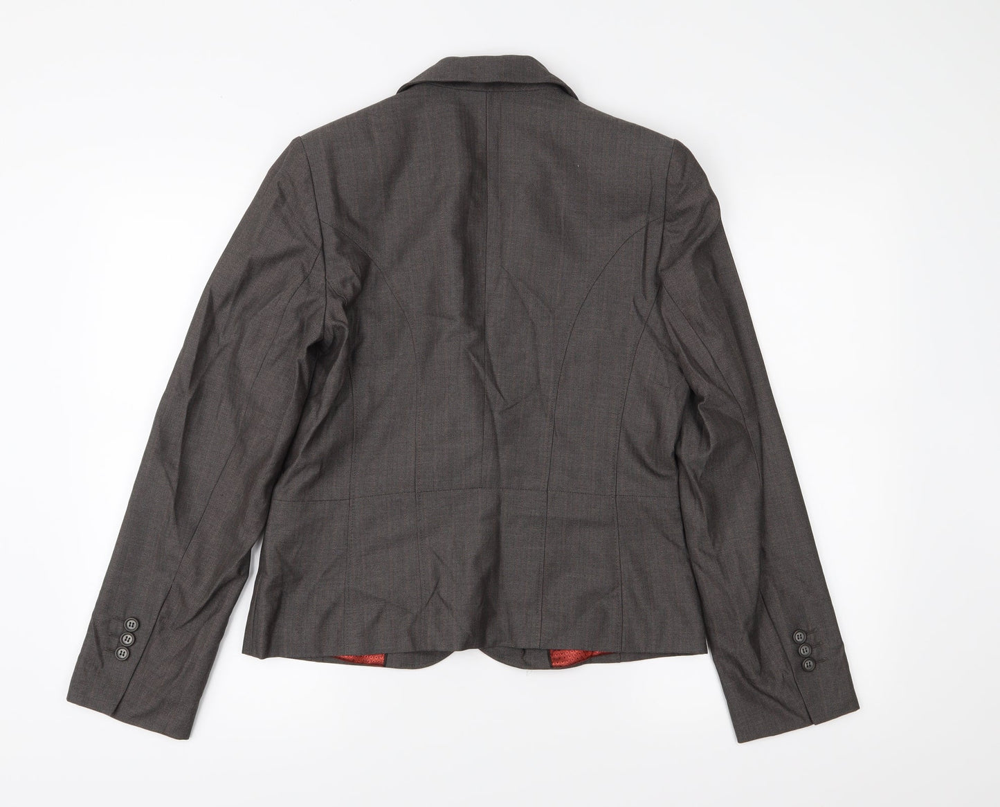 NEXT Womens Brown Striped  Jacket Suit Jacket Size 12