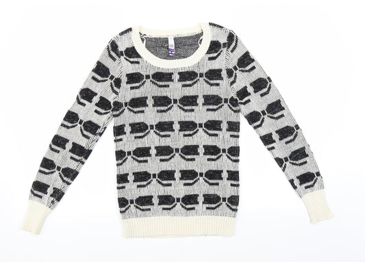 Debenhams Womens Black Geometric  Pullover Jumper Size 10