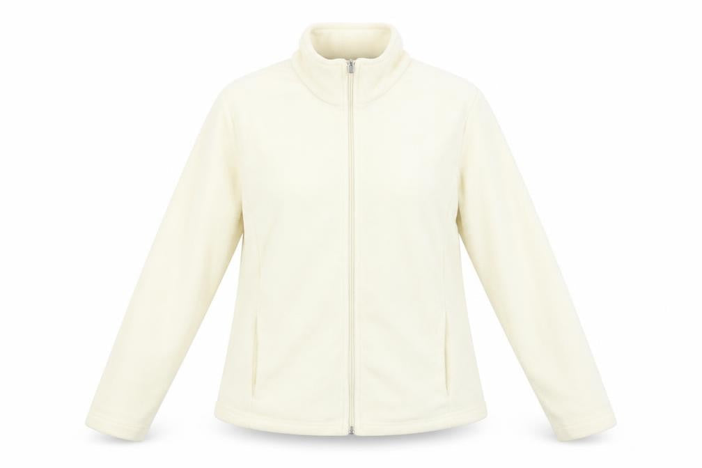 Front view of Marks & Spencer women’s ivory full zip jumper, size UK 16