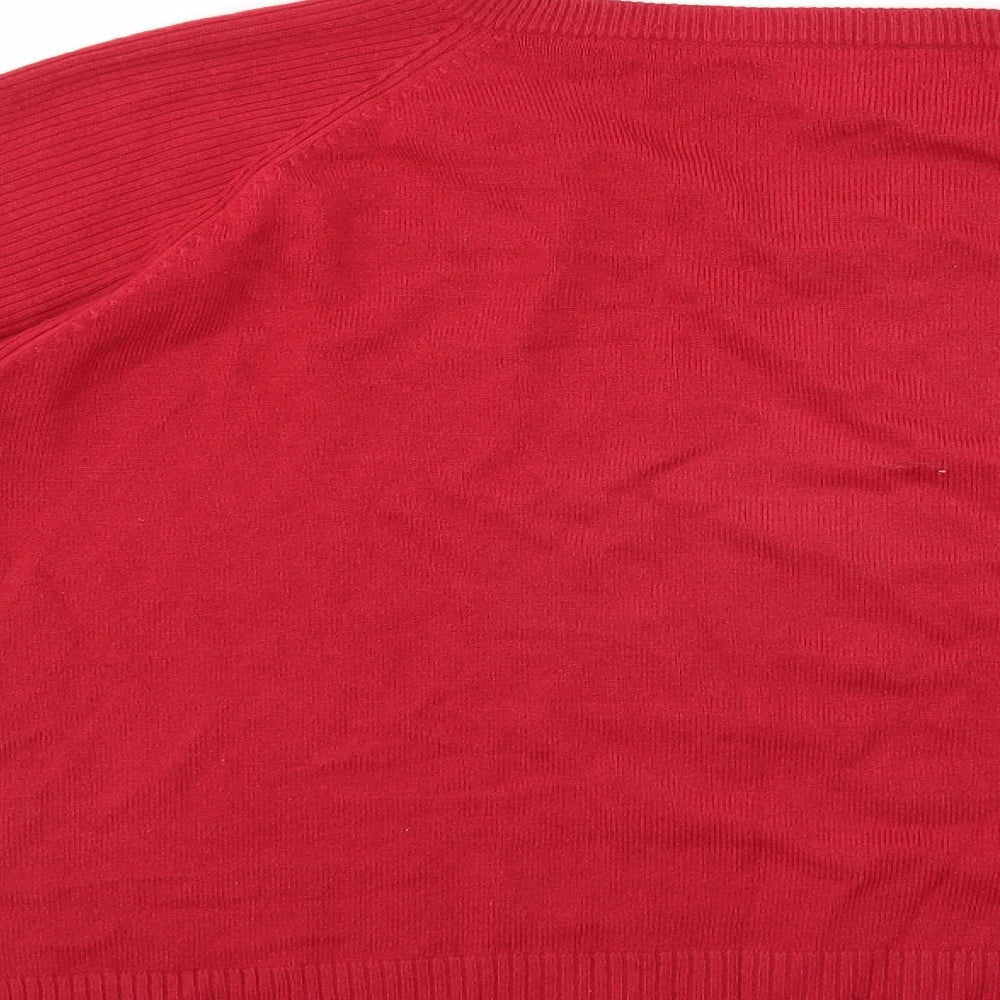 Janique Womens Red   Pullover Jumper Size 16