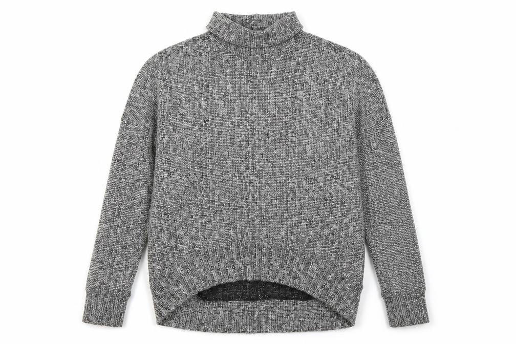Front view of Topshop women’s grey jumper, size UK 10