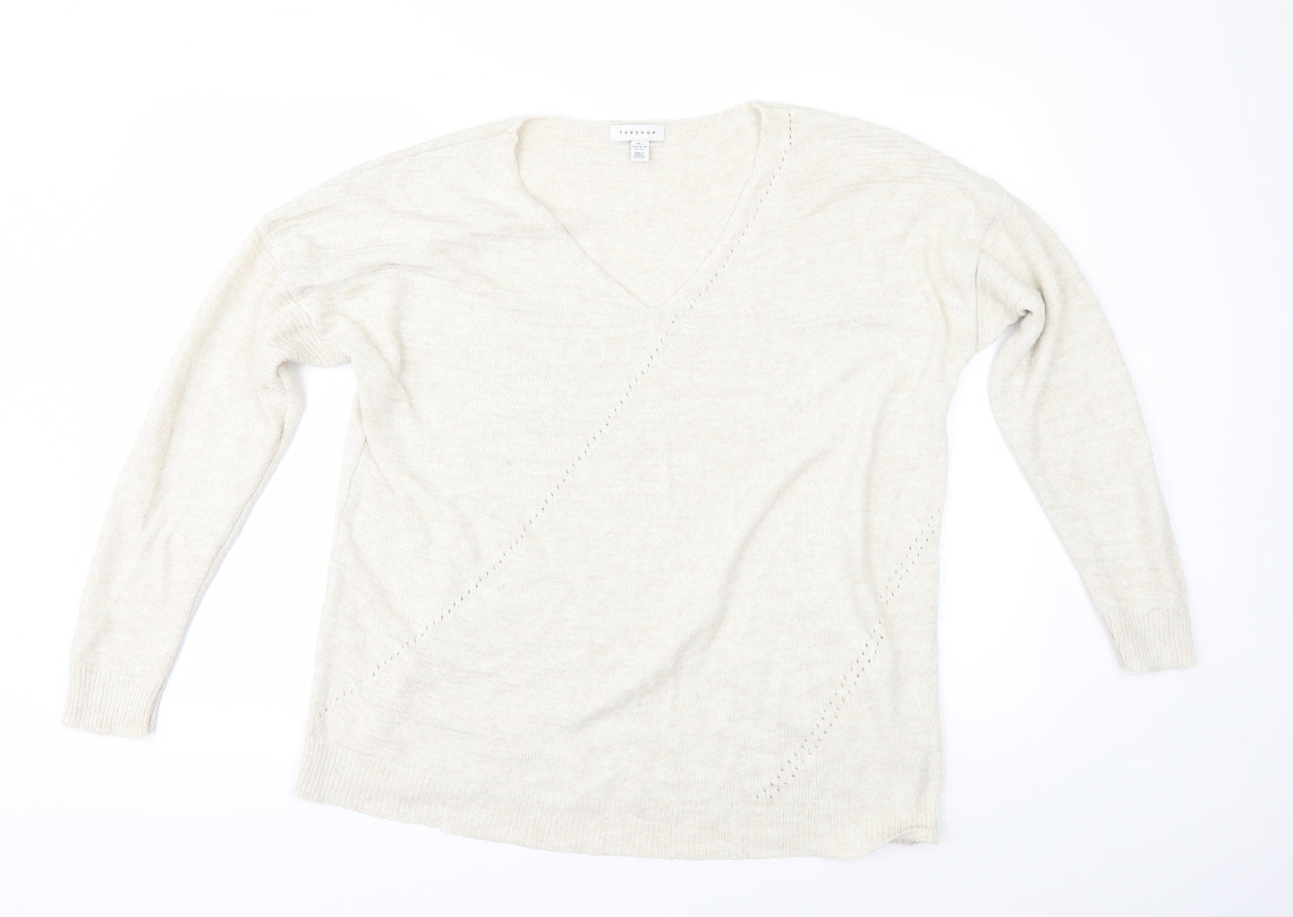 Topshop Womens Beige   Pullover Jumper Size S