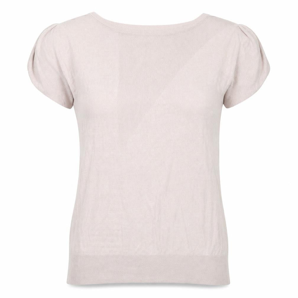 Front view of Warehouse women’s pink knit jumper, size UK 12