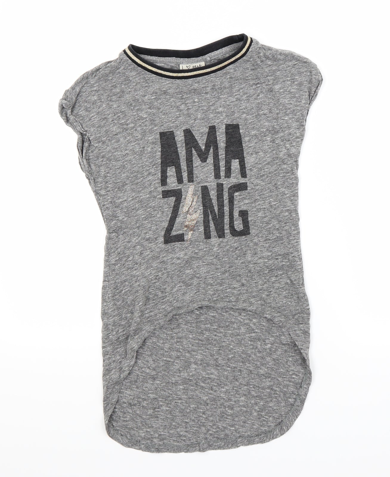 NEXT Girls Grey  Rayon Basic T-Shirt Size 8 Years