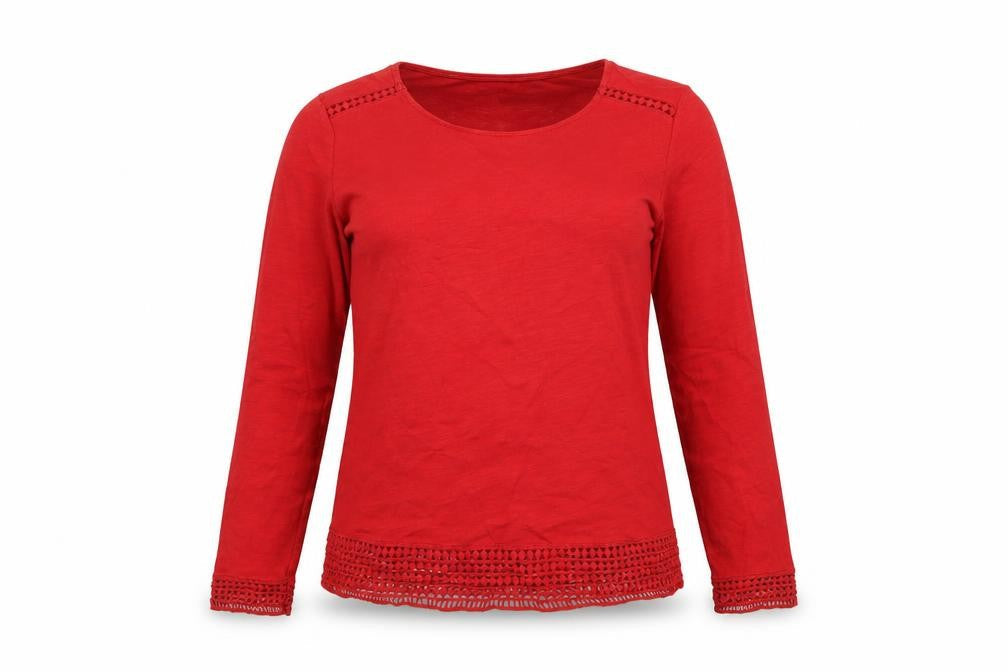 Front view of Promod women’s red jumper, size M