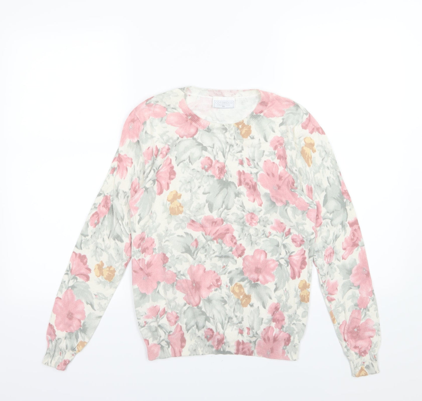 Cotsworld Womens Multicoloured Floral Knit Pullover Jumper Size XS