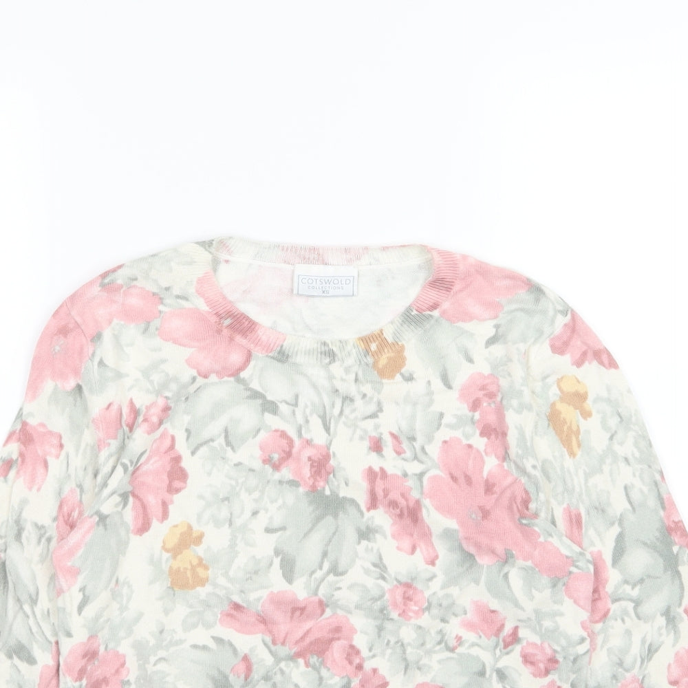 Cotsworld Womens Multicoloured Floral Knit Pullover Jumper Size XS