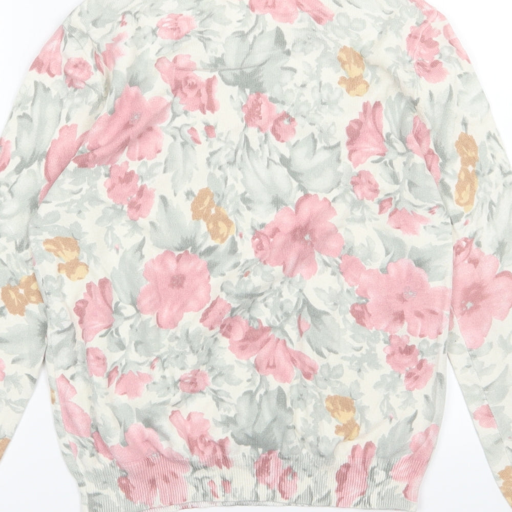 Cotsworld Womens Multicoloured Floral Knit Pullover Jumper Size XS
