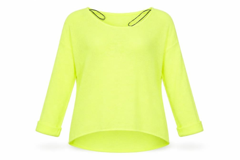 Front view of Divided by H&M women’s yellow knit jumper, size S
