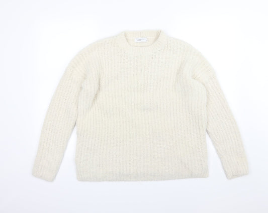 Papaya Womens Ivory  Knit Pullover Jumper Size M