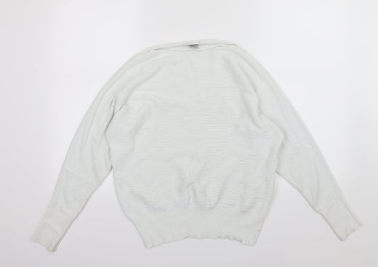 H&M Womens White  Knit Pullover Jumper Size M