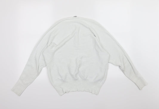 H&M Womens White  Knit Pullover Jumper Size M