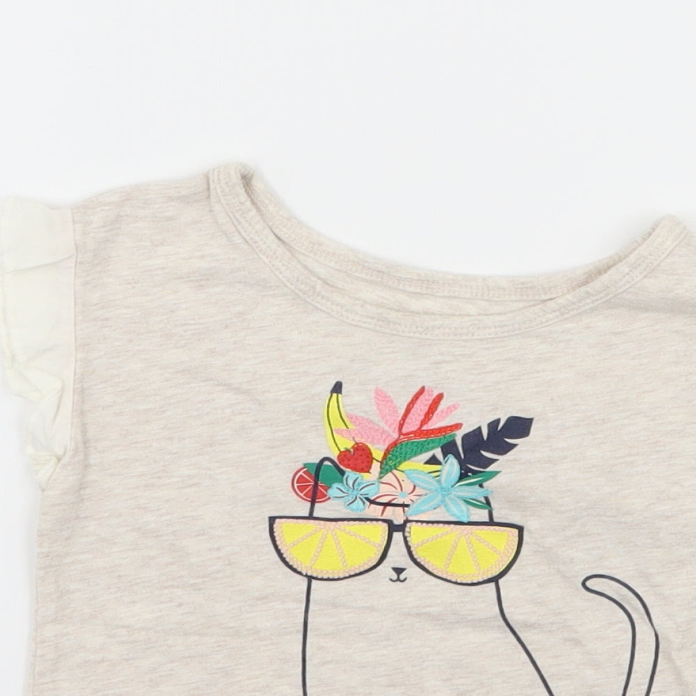 Gap Girls Ivory  Jersey Basic T-Shirt Size 3 Years  - Cat