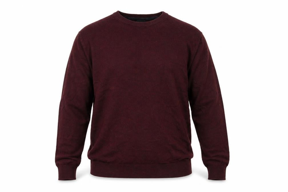 Front view of Burton men’s red knit jumper, size XL