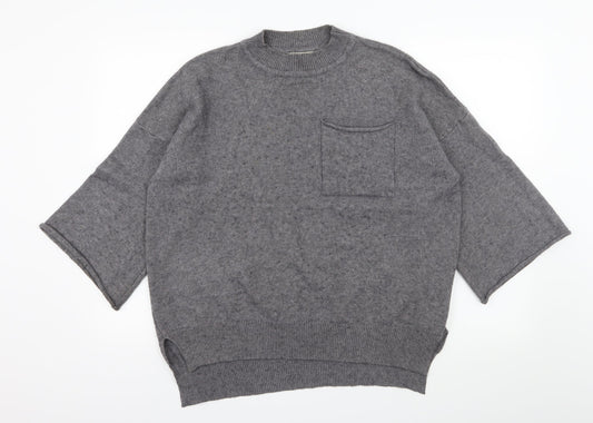 Sleek Chic Womens Grey  Knit Pullover Jumper Size M