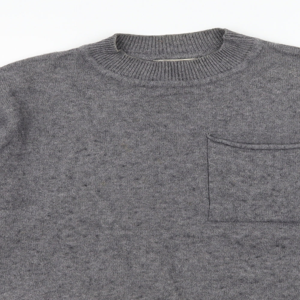 Sleek Chic Womens Grey  Knit Pullover Jumper Size M