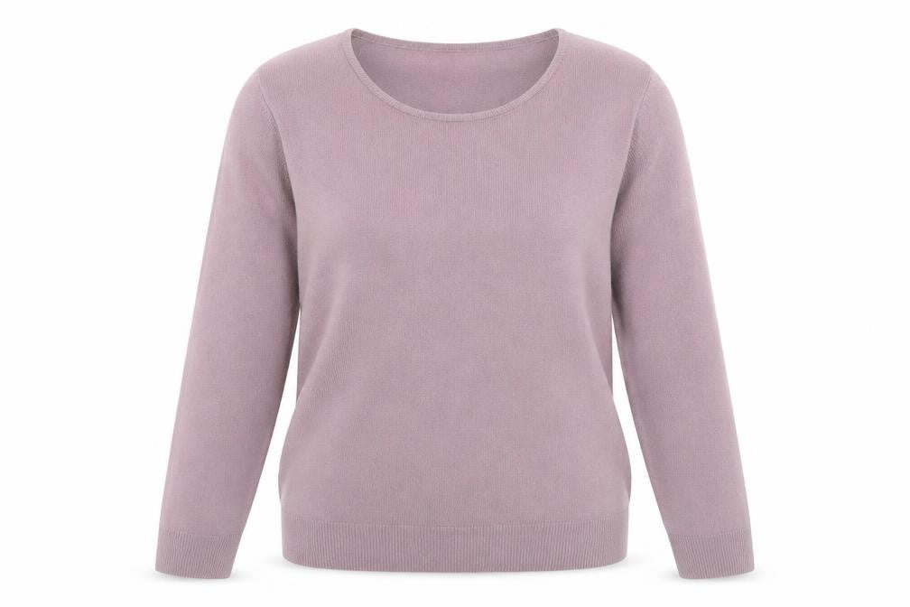 Front view of Marks & Spencer women’s purple jumper, size UK 12
