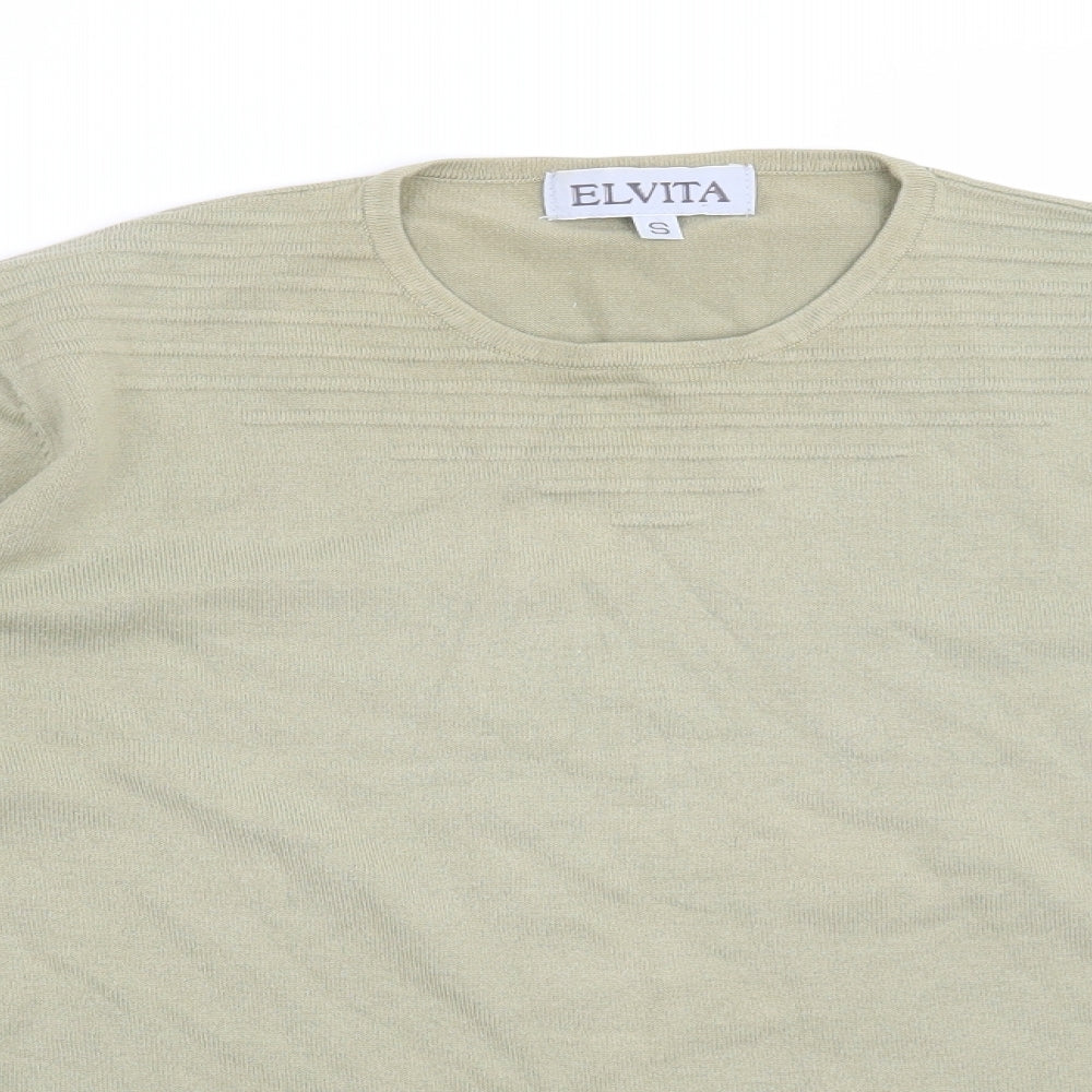 Elvita Womens Green   Pullover Jumper Size S
