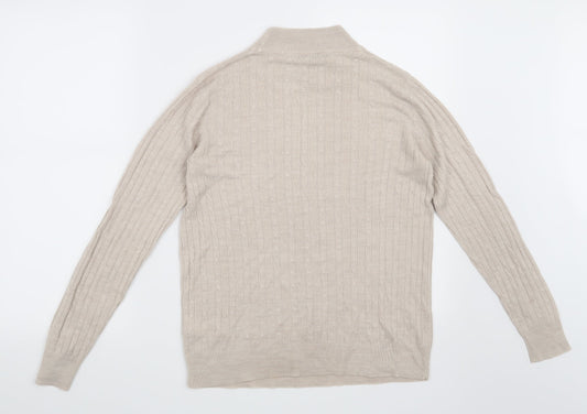 Marks and Spencer Womens Beige  Knit Pullover Jumper Size 8