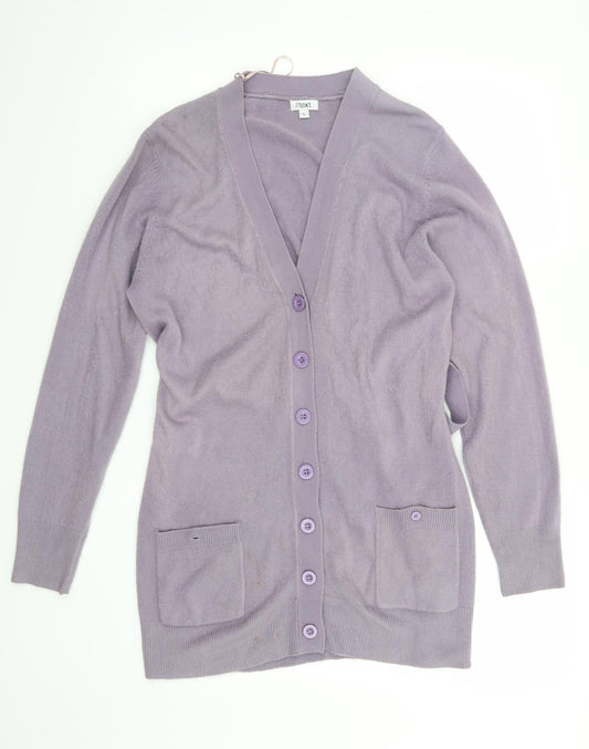 Text Womens Purple   Cardigan Jumper Size L