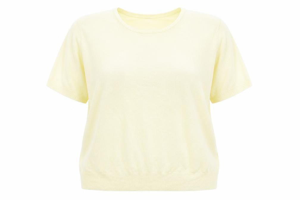 Front view of Marks & Spencer women’s yellow jumper, size UK 18