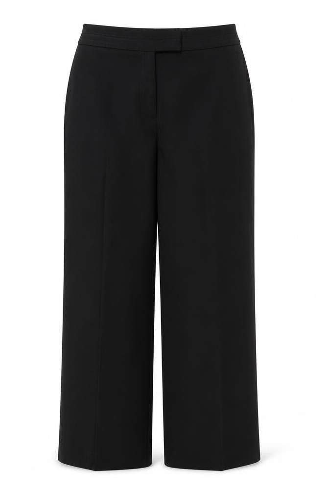 Front view of Marks & Spencer women’s black trousers, size UK 12, 29-inch leg