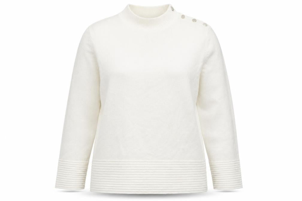 Front view of Per Una women’s ivory jumper, size UK 14