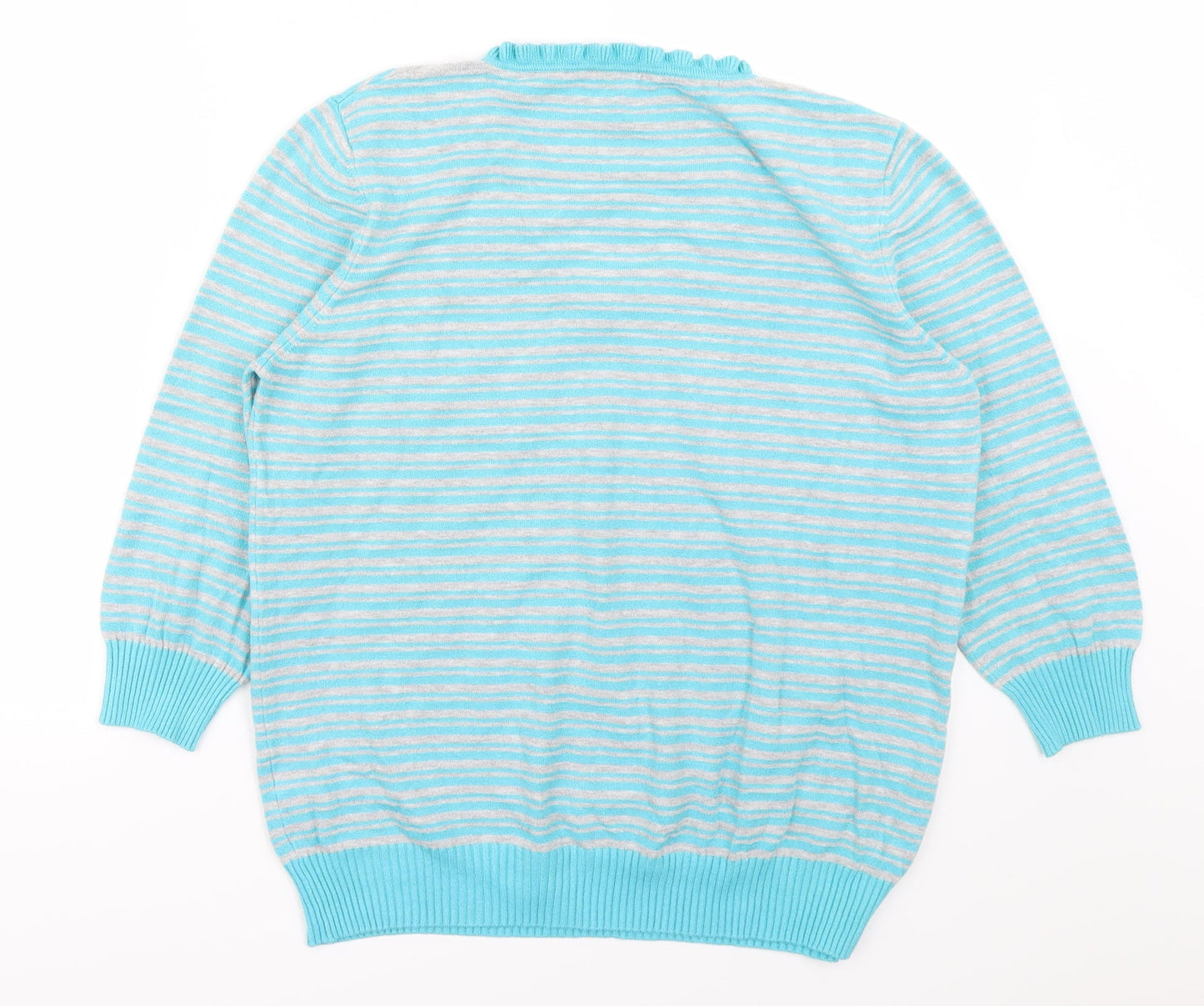 Marks and Spencer Womens Blue Striped  Pullover Jumper Size 16