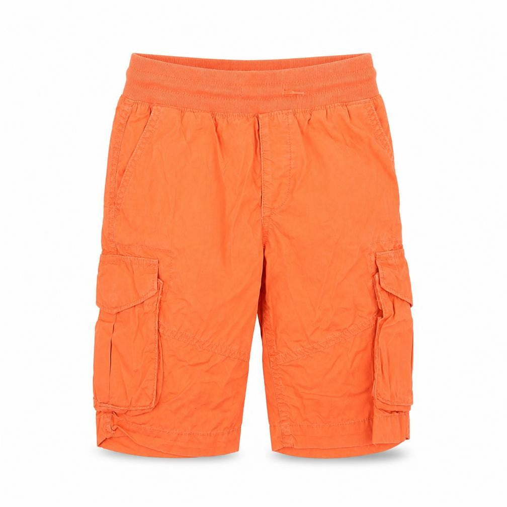 Front view of Gap boys’ orange ramie cargo trousers, size M