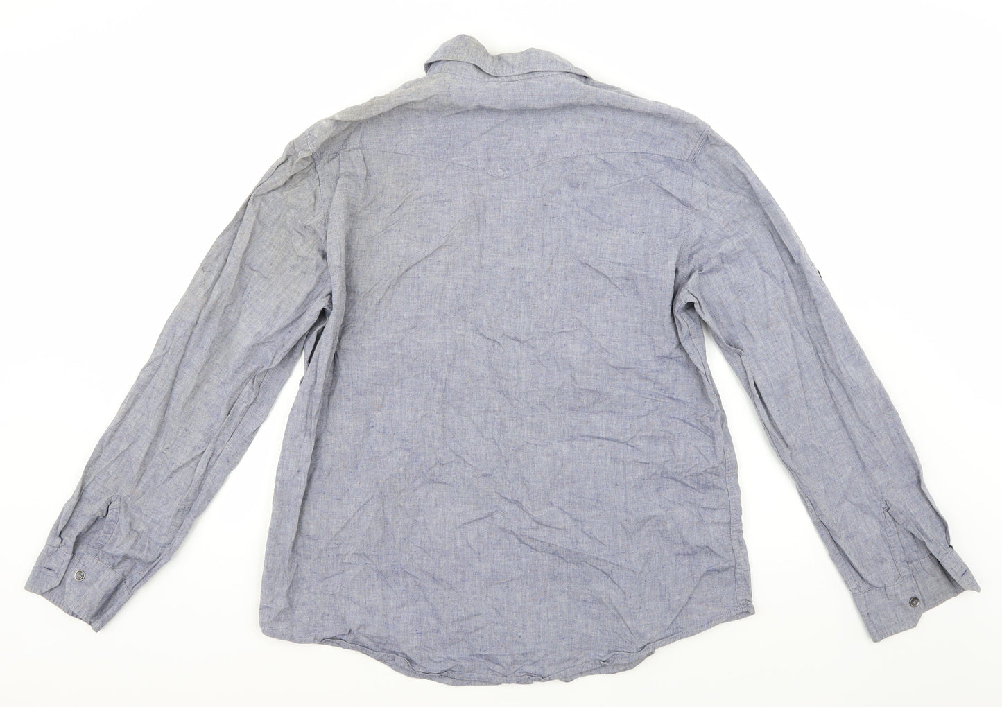 Mossimo Mens Blue    Button-Up Size L