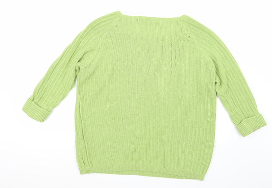 Just Elegance Womens Green   Pullover Jumper Size L